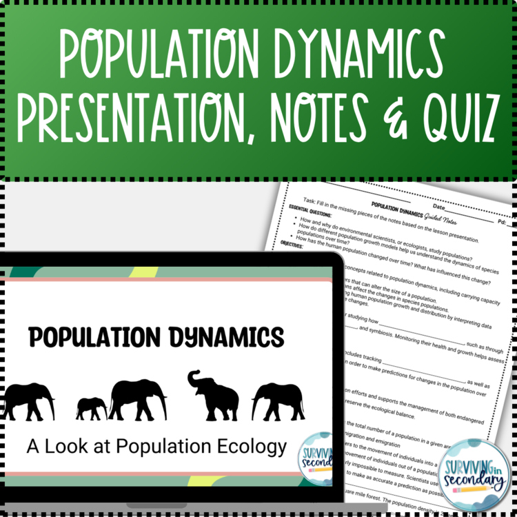 Population Dynamics Lesson Presentation, Guided Notes and Quiz