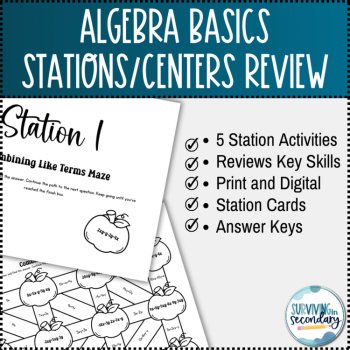 Algebra Basics Fall-Themed Stations/Centers Review, image 2