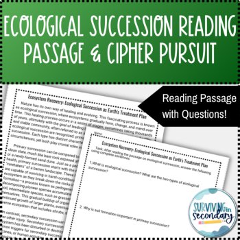 Ecological Succession Reading Passage and Cipher Pursuit Digital Resource, image 2