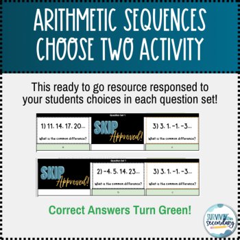 Arithmetic Sequences Choose Two Self-Checking Digital Practice, image 3