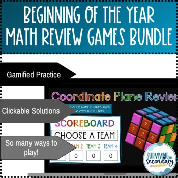 Beginning of the Year Algebra Review Games - Back to School Math Activities, image 3