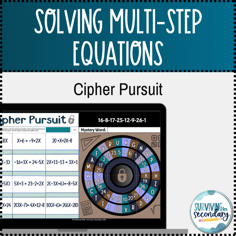Solving Multi-Step Equations Digital Resource Cipher Pursuit