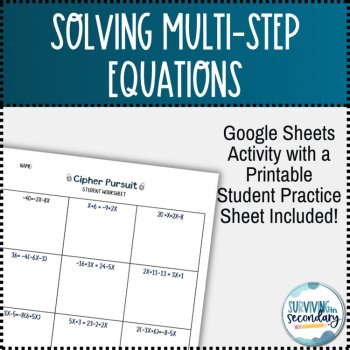 Solving Multi-Step Equations Digital Resource Cipher Pursuit, image 3
