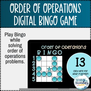 Order of Operations Digital Bingo Game, image 2