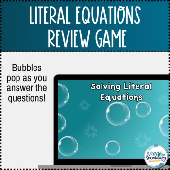 Solving Literal Equations Bubble Pop Game, image 2