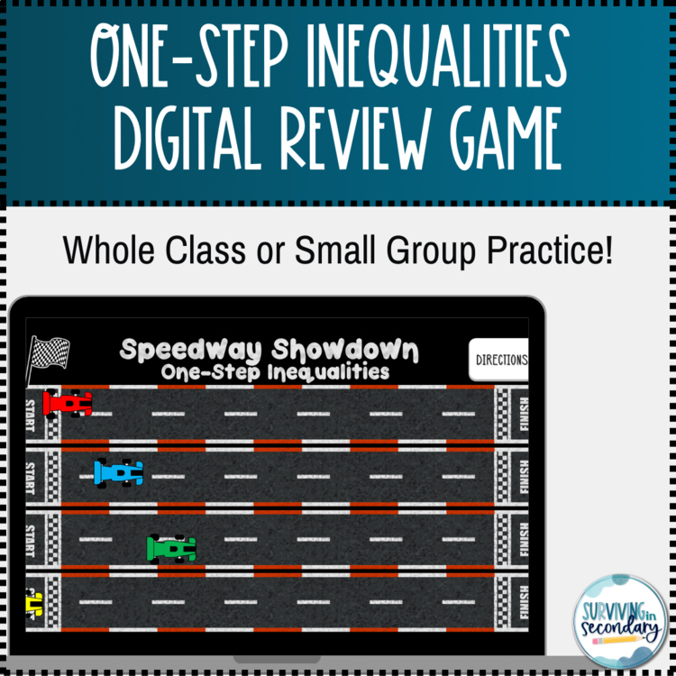 Solving One-Step Inequalities Speedway Showdown Game Review