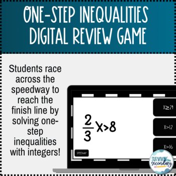Solving One-Step Inequalities Speedway Showdown Game Review, image 2