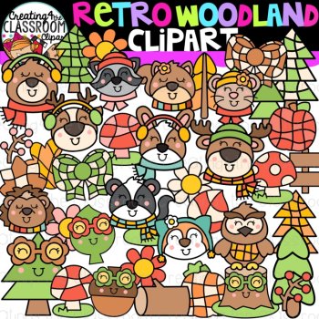 Retro Mix Clipart Bundle {Cute Groovy Clipart}, image 2