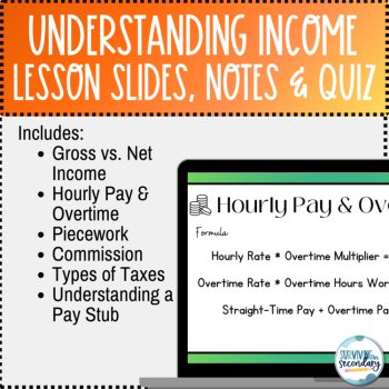 Consumer Math: Understanding Income Lesson, Guided Notes and Activities, image 3