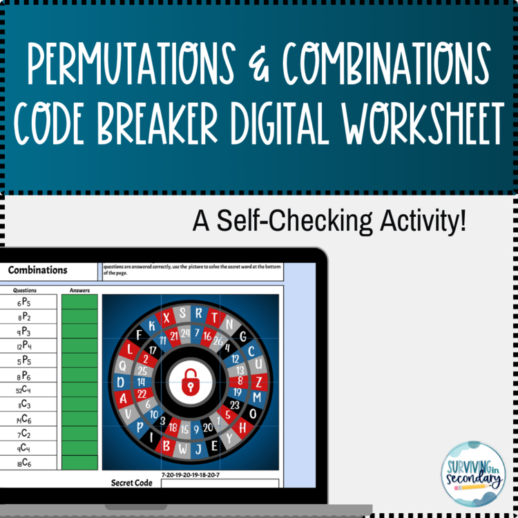 Permutations and Combinations Digital Resource Cipher Pursuit