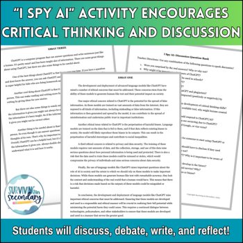 AI Activity Bundle - Digital Literacy Resources to Tackle ChatGPT in High School, image 4