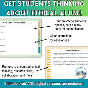 Create an AI Policy Project - ChatGPT Digital Literacy Activity for High School, image 3