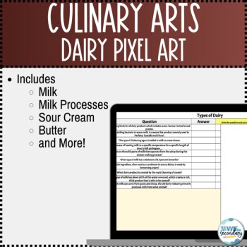Culinary Arts: Dairy Pixel Art Digital Activity, image 2
