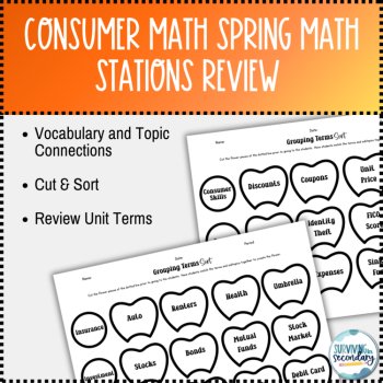 Consumer Math Spring Themed Station/Centers Activities, image 3