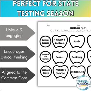 English Language Arts Test Prep Stations - Spring-Themed ELA Review Activity, image 3