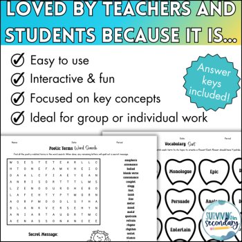 English Language Arts Test Prep Stations - Spring-Themed ELA Review Activity, image 4