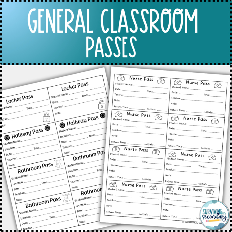 The Ultimate Classroom Pass Set - Classroom Management Bundle