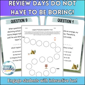 Logical Fallacies Question Trail - Scavenger Hunt Review for ELA, Debate, & more, image 2