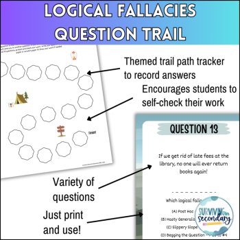 Logical Fallacies Question Trail - Scavenger Hunt Review for ELA, Debate, & more, image 3