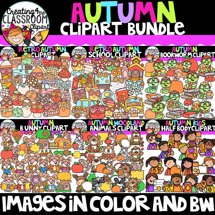Autumn Clipart Bundle | Cute Fall Clipart