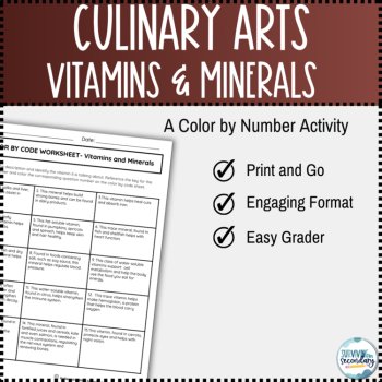 Vitamins and Minerals Coloring Activity, image 2