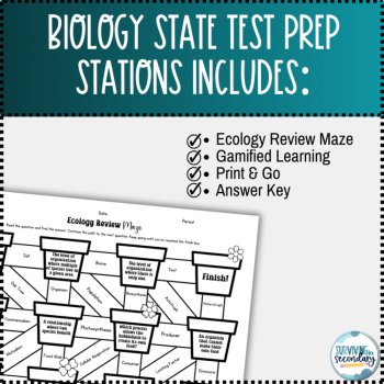 Biology State Test Prep Stations Activity - Spring-Themed Review Centers, image 2