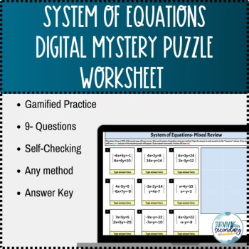 Systems of Equations Spring Mystery Puzzle Digital Practice, image 2