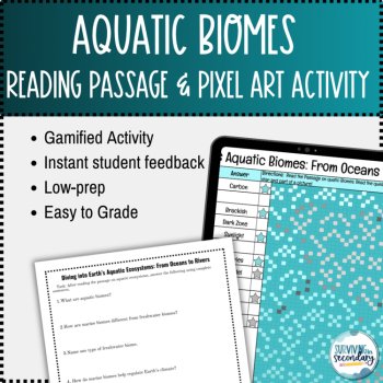 Aquatic Biomes Reading Passage and Pixel Art Activity, image 2