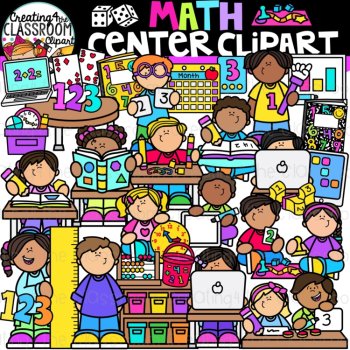 Learning Center Kids Clipart Bundle | Kids working together clipart, image 2