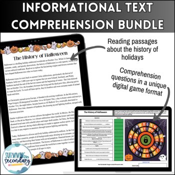 Holiday Reading Comprehension BUNDLE - Digital Games for Middle & High School, image 2