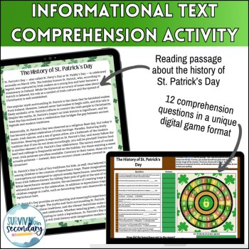 History of St. Patrick's Day Reading Comprehension & Game - Middle & High School, image 2