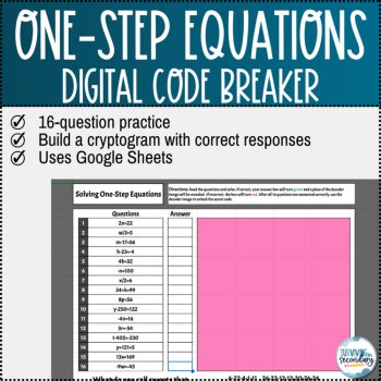 Freebie! One-Step Equations Digital Cipher Pursuit - Valentine's Day Edition, image 2