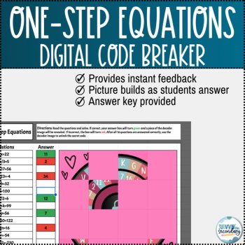 Freebie! One-Step Equations Digital Cipher Pursuit - Valentine's Day Edition, image 3