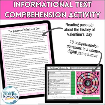 History of Valentine's Day Reading Comprehension & Game - Middle & High School, image 2