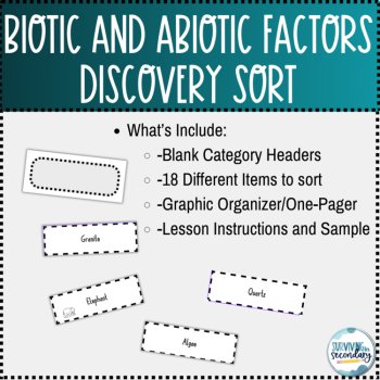 Biotic and Abiotic Factors Discovery Sort & Graphic Organizer, image 2