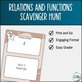 Relations and Functions Scavenger Hunt Activity, image 2