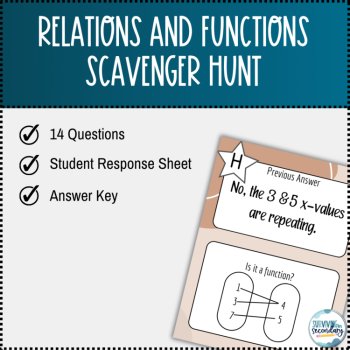 Relations and Functions Scavenger Hunt Activity, image 3