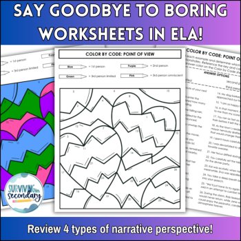 Point of View Color by Code - No-Prep Narrative Perspective Activity for ELA, image 2