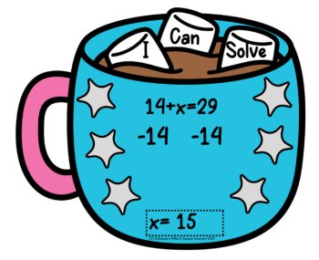 One-Step Equation Winter Pennant Math - Review Activity & Class Decor, image 2
