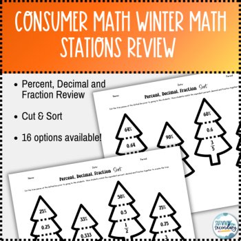 Consumer Math Winter Holiday Stations Activity-Review Centers, image 3