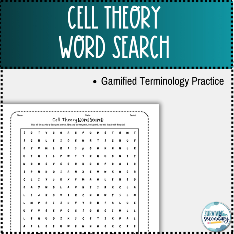 Freebie! Cell Theory Word Search