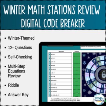 Winter Holiday Math Centers Stations Review for Pre-Algebra or Algebra, image 2