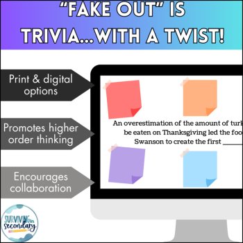 Thanksgiving Fake Out Trivia Game - Print & Digital Game, image 2