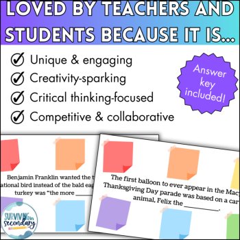 Thanksgiving Fake Out Trivia Game - Print & Digital Game, image 4
