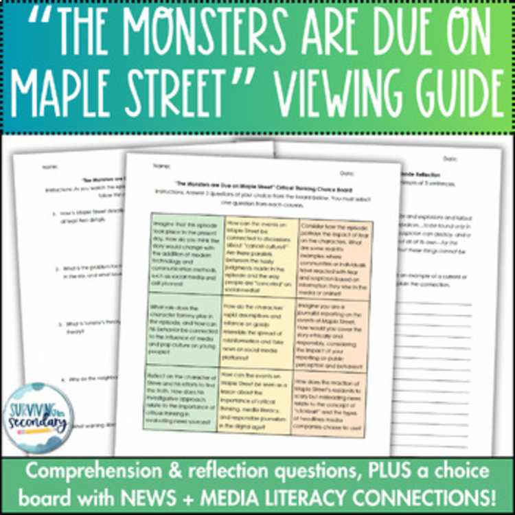The Monsters are Due on Maple Street Viewing Guide - News Literacy Connections