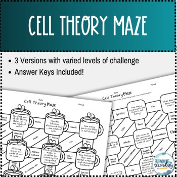Cell Theory Maze Worksheets, image 2