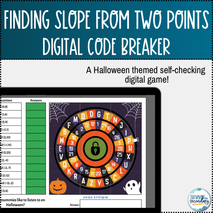 Finding Slope from Two Points A Halloween-Themed Cipher Pursuit Digital Resource