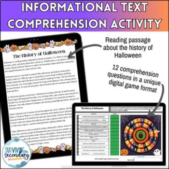 History of Halloween Reading Comprehension & Digital Game - Middle & High School, image 2