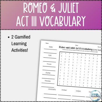 Romeo and Juliet Act II Vocabulary Activities, image 2