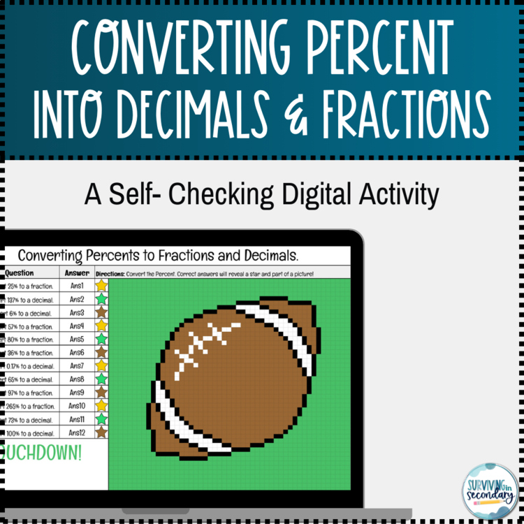 Converting Percents to Fractions and Decimals Digital Activity